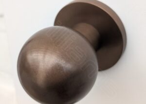 FSB 23 0802 Knob on Rose Real Solid Bronze Dark Wax Patina