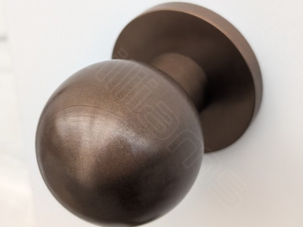 FSB 23 0802 Knob on Rose Real Solid Bronze Dark Wax Patina