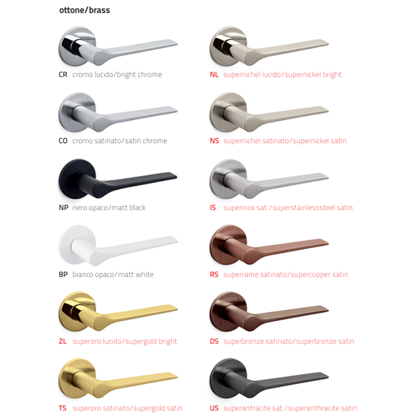 Lama L M106B Lever Handle on Low Rose Finishes