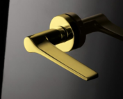 Lama Lever Handle on Rose by Gio Ponti