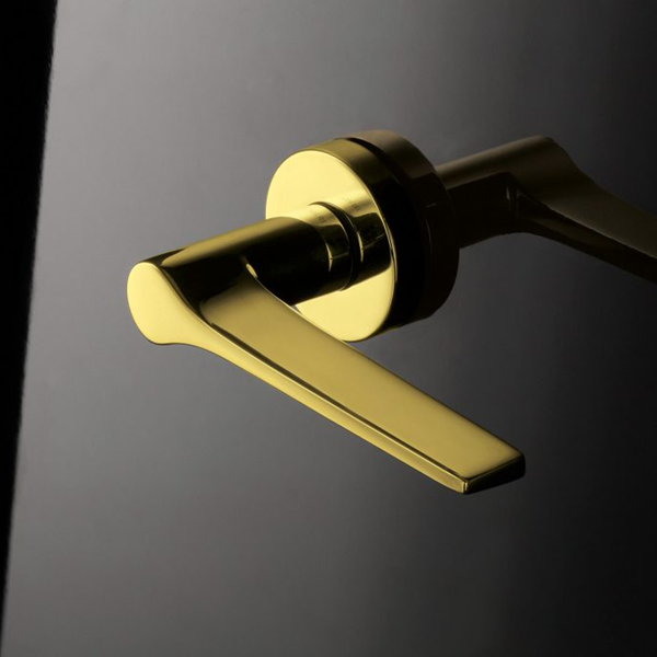 Lama Lever Handle on Rose by Gio Ponti
