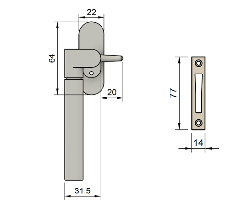 Addison Casement Fastener CWF DWG