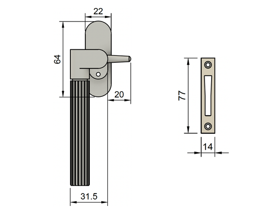 Annabelle Casement Fastener – Mortice .DWG