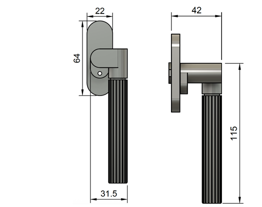 Annabelle WES Linear Knurled Casement Fastener – Espagnolette dwg