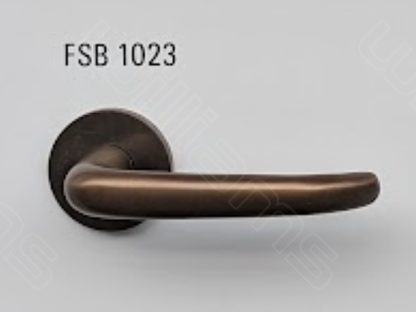 12 1023 Lever Handle on Rose FSB 1023 Real Solid Bronze Door Handle on Rose