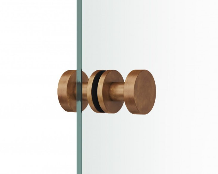 23 0829 Knob on rose Glass FSB 23 0829 Knob on rose - Light Bronze back to back Glass