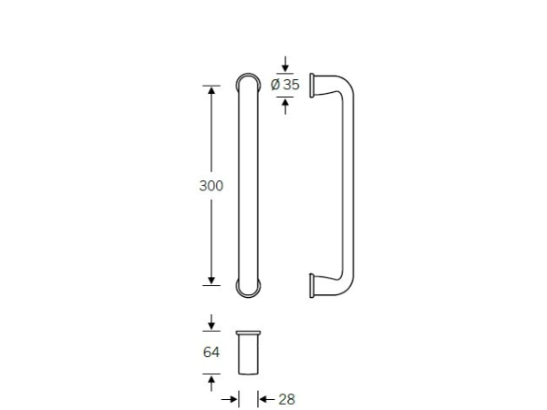 FSB 66 6553 300mm Pull Handle DWG (Custom)
