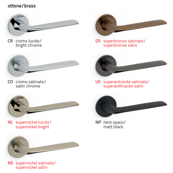 MISS M281B Lever Handle on Low Rose Finishes