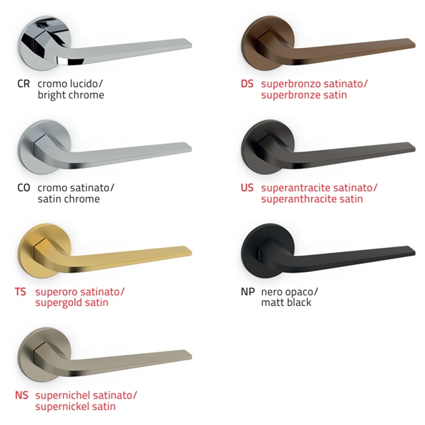 SIX M280B Lever on Low Rose Finishes SIX M280B Lever on Low Rose Finishes